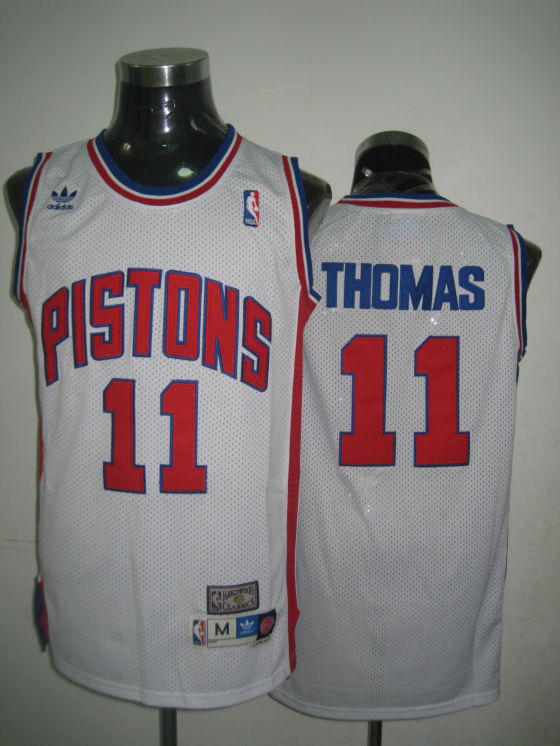  NBA Detroit Pistons 11 Isiah Thomas Swingman Throwback White Jersey